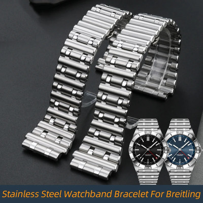 24 mm Edelstahl Uhrenarmbänder passend für Chronomat B01 Uhrenarmbä...