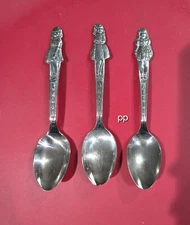 Carlton Silver Plate DIONNE Quints Quintuplets Sisters Girls Spoon 3 Set 1940’s