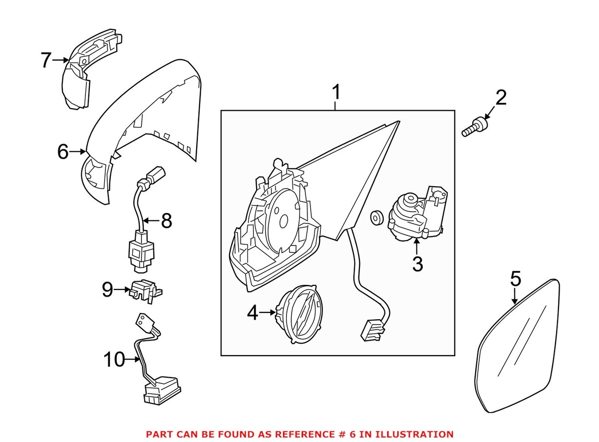 Genuine OEM Left Mirror Cover Driver Left Primer for Mercedes 