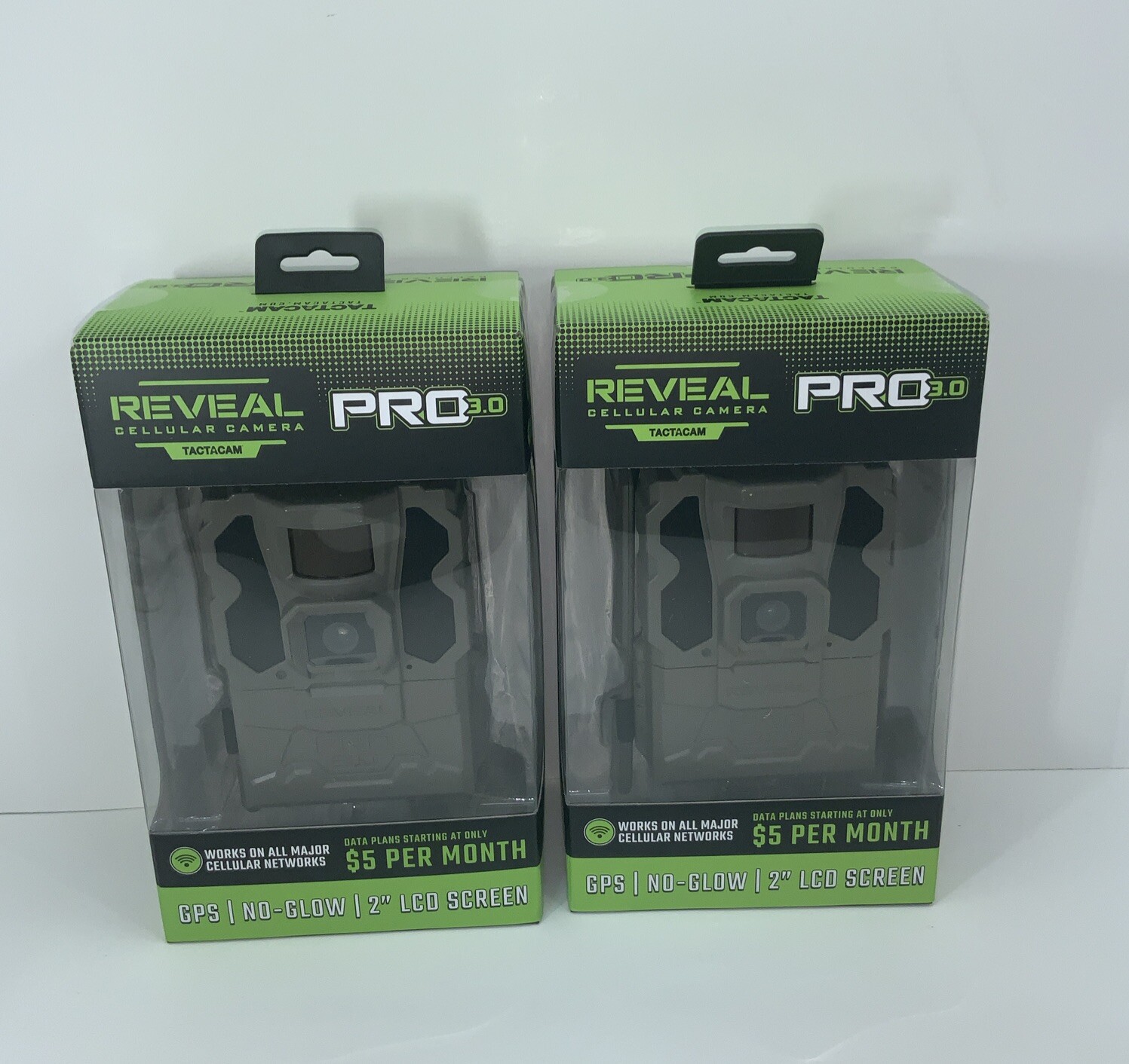 2 Pack Tactacam REVEAL PRO 3.0 No-Glow Cellular Trail Camera RV-XP3
