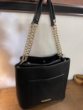 Marc New York Tote Bag Mark Andrew Black Gold Chains Purse Euc