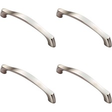 Image of 4x Chunky Arched Grip Pull Handle 194 x 17mm 160mm Fixing Centres Satin Nickel