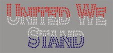 United We stand USA Rhinestone iron on Bling Transfer DIY Hot fix Applique 4th