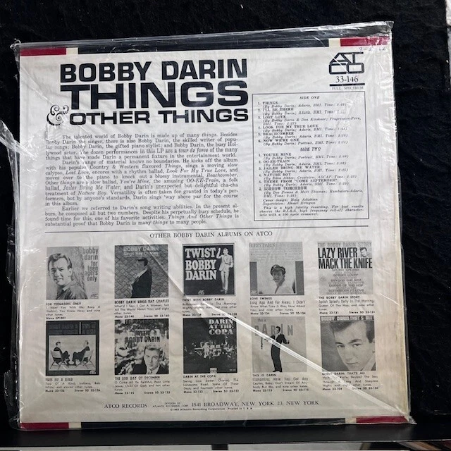 Bobby Darin - Things & Other Things Atco 33-146 1st Press LP w/OG baggie NM/MT! Foto 2 de 4