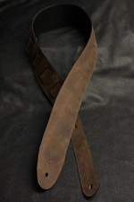 Guitar strap leather all hand made in USA d Brn distressed 2.5",3",3.5" or 4"