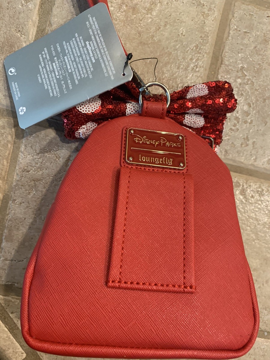 Walt Disney Loungefly Minnie Mouse Red White Polka Dot Bow Backpack Wristlet NWT s-l400.jpg main image 2