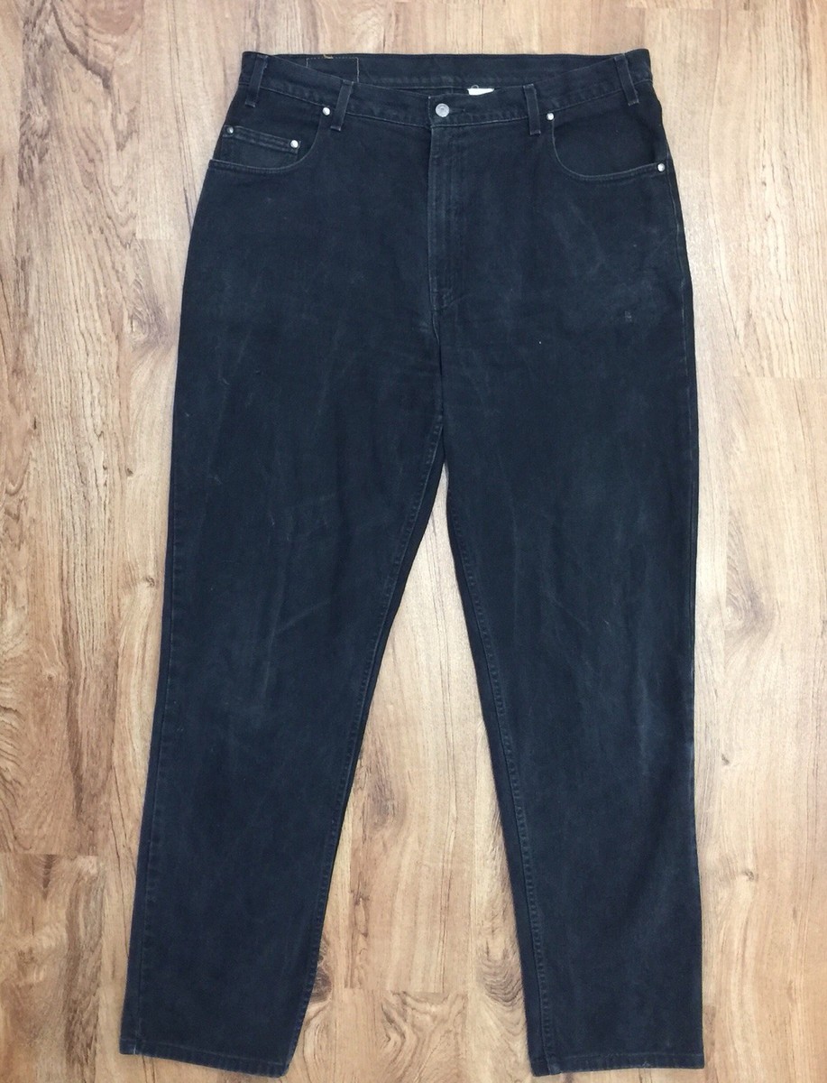 Vtg Levis 545 Loose Fit Mens 40 x 36 Distressed Black Jeans Brown