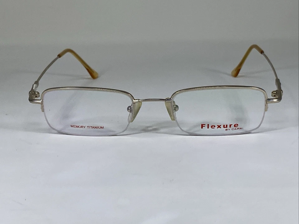 Marco de anteojos FLEXURE by CAPRI FX13 NOS pulido dorado medio sin montura 52-20-145 Foto 2 de 4