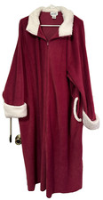 Cozee Corner XXL Duster House Coat Robe Deep Red Burgandy Pockets Collar Cuffs