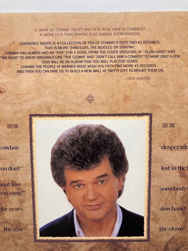 CONWAY TWITTY #1’s Vinyl LP Warner Bros 9 25777-1 COUNTRY 10 Number One Hits VG+ - Picture 13 of 18