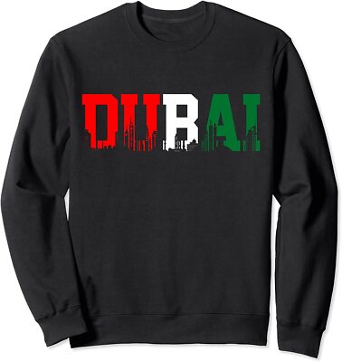 Dubai Skyline Flag United Arab Emirates UAE Souvenir  Unisex Crewneck Sweatshirt