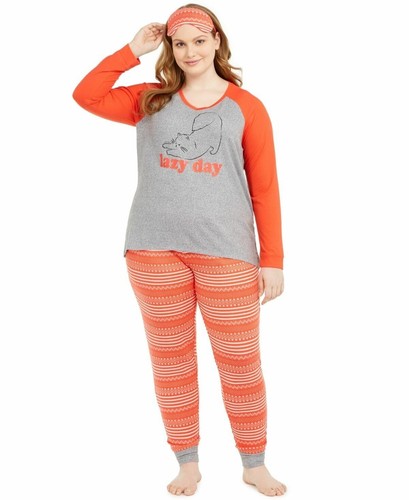Jenni by Jennifer Moore Women's PJ Set Gray Red Papaya Fairisle XXL - Picture 2 of 2