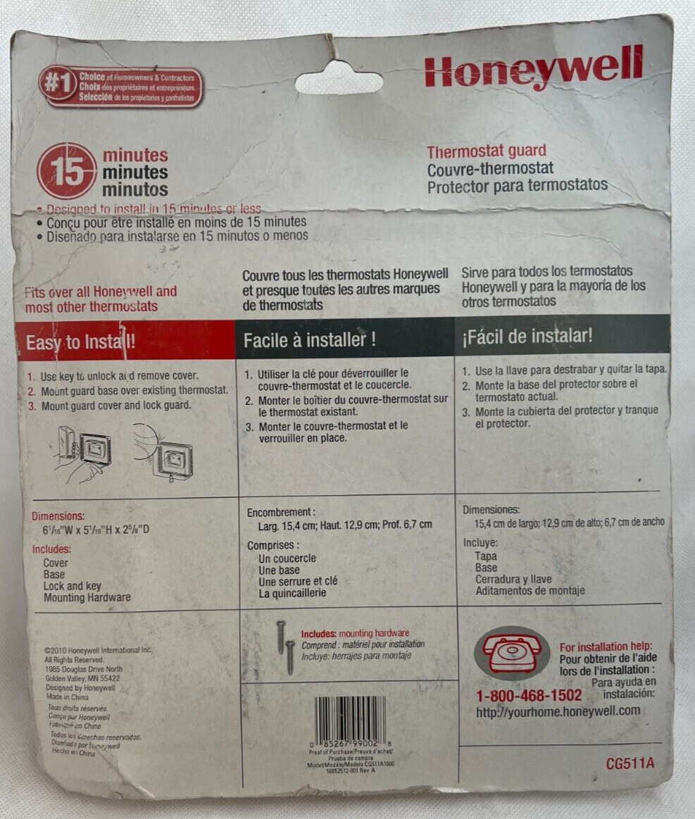 Honeywell Heating Cooling Thermostat Guard Box CG511A NEW eBay