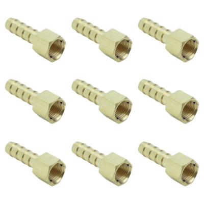 Messing 1 / 8 ''NPT Buchse Adapter auf 1 / 4'' Schlauch Barb Tail Fitting 9Pcs