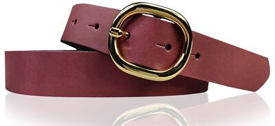 Ledergürtel Damen Echtleder 2,8 cm, ovale Schnalle gold, Gürtel FRONHOFER