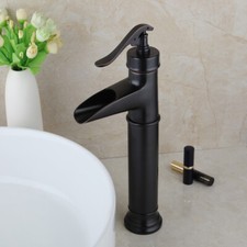 ORB Tall Bathroom Sink Faucet Waterfall Spout Single Handle Deck Mount Mixer Tap
