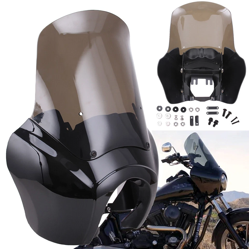 Front Fairing W/15'' Windshield Windscreen Fits for Harley Dyna Street-Bob FXDB - Image 2 of 4
