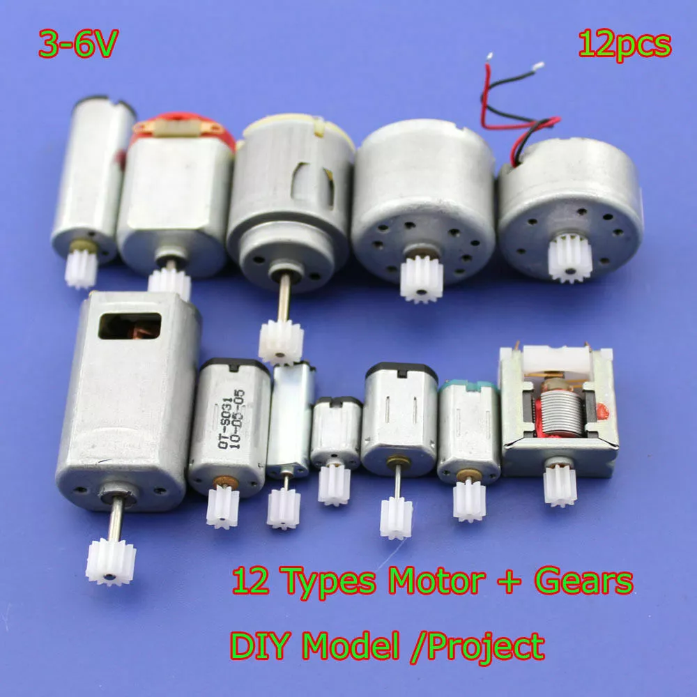 12PCS DC 3V 6V Mini 130 Micro DC Motor Gear Round Small Motor Toy Car Model S