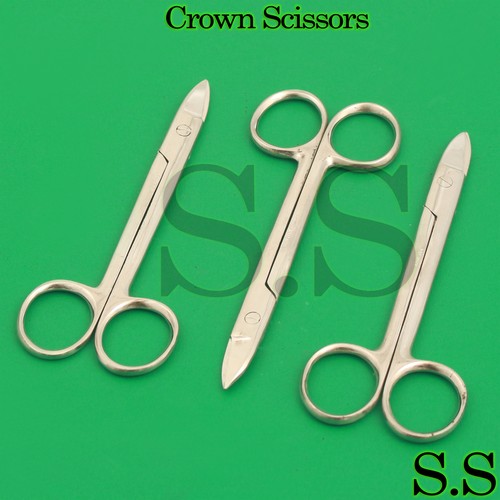 3 Pcs Crown Scissors 4.5" Straight Wire Cutting Dental Orthodontics