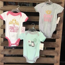 NWT Baby Girls 6/9 Mos 3pc Lot Of Swiggles Bodysuits Princess/Girls Rule CB-B06