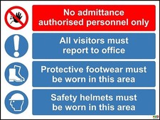 No Admittance Visitors Report To Office Safety Sign