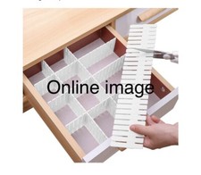 Drawer Divider Adjustable Storage Organizer 8pcs Dividers White