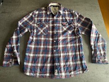 Canterbury of New Zealand CCC Off Field Blue Red Thick Flannel Check Shirt XXL