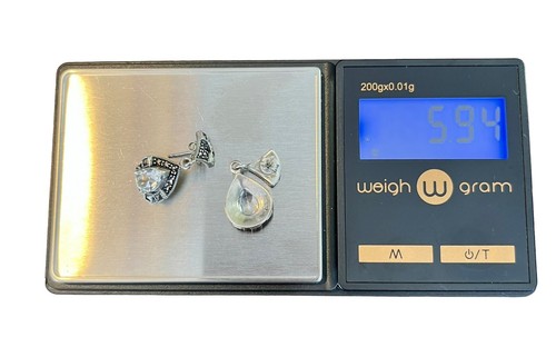 Artisan Handcrafted 925 Sterling Silver Teardrop Stone Dangle Earrings 1.2 Inch - Picture 9 of 9