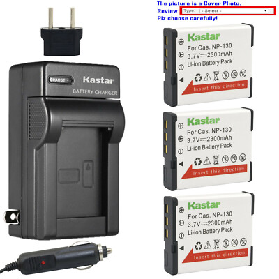 Kastar Battery AC Travel Charger for NP-130 Casio Exilim EX-ZR5100 TRYX Camera