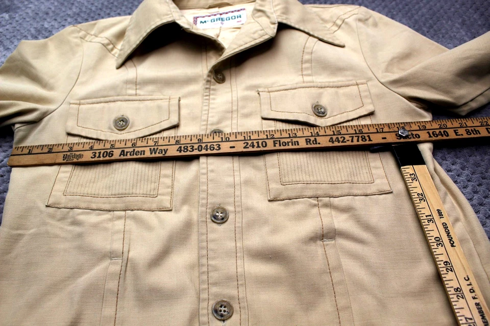 Chaqueta McGregor De Colección Para Hombres 40 Tostada Safari Camisa Utilitaria Chaqueta Hecha en EE. UU. AÑOS 70 Foto 4 de 4