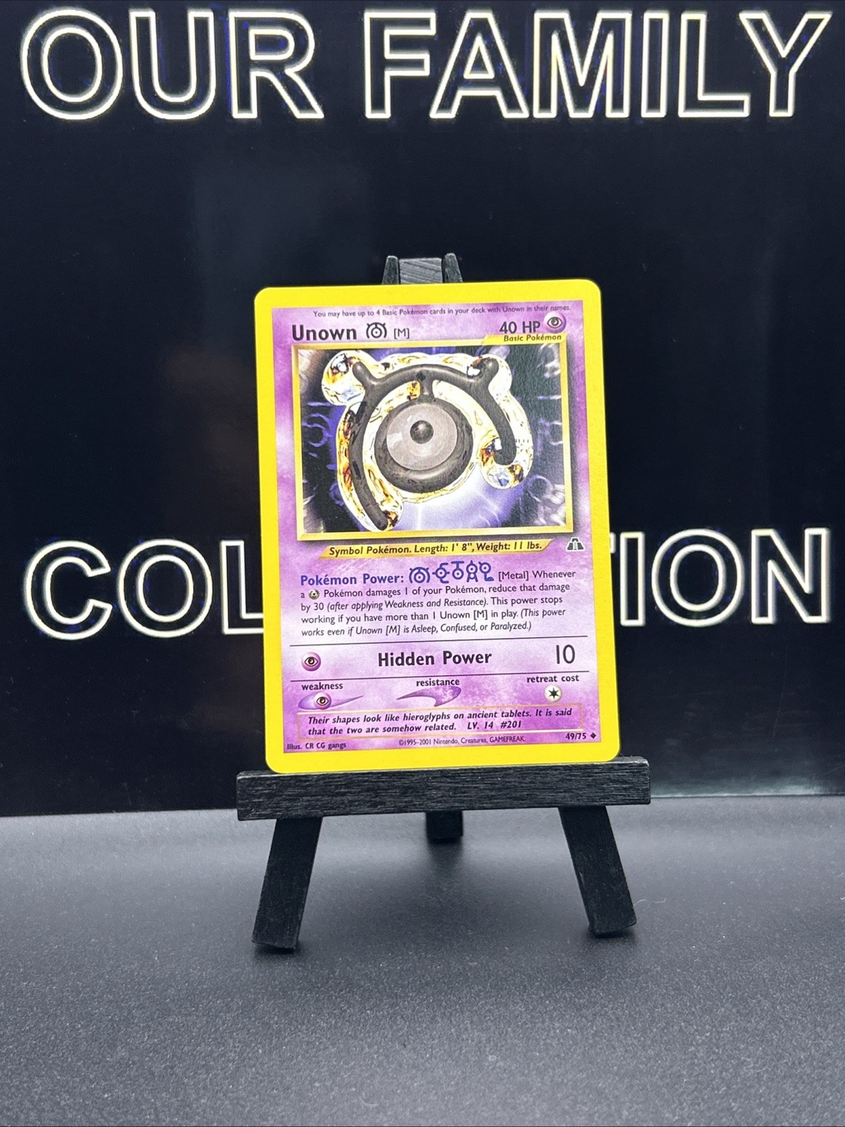 Unown [M] 49/75 Neo Discovery Regular Uncommon 2000 WOTC Pokemon Card