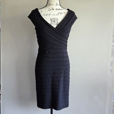 Tadashi Shoji Black Stretch Bandage Cocktail Party Dress Sz S Sheath Gala Comfy