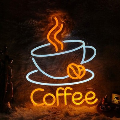 Letrero de neón LED de café para decoración de pared del hogar en cafeterías