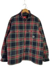 Supreme 21FW Quilted Plaid Flannel Shirt Long Sleeve Shirt L Cotton RED Check