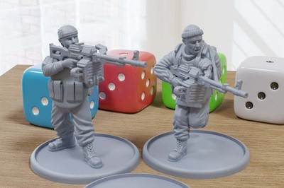 Modern Russian Machine Gunners - Modern Wargaming Miniatures for Tabletop RPG -