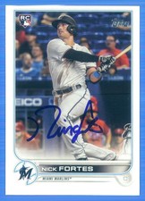 NICK FORTES Signed/Autographed 2022 Topps RC Rookie Card #333 Marlins w/COA b