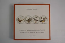 Williams Sonoma Plymouth Woodland Salad Plates NIB Harvest Thanksgiving NEW