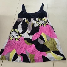 TRINA TURK  PINK/BLACK SILK BLEND EMPIRE TOP DRESS WOMENS SIZE 6 SUNDRESS 295332