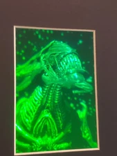 2D Holographic Alien Queen Card - 3"x10.5" Hologram on 10"x8" Black Card 