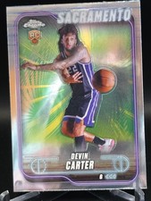 2024-25 Topps Chrome Devin Carter Sacramento Kings Rookie #134 Basketball Card