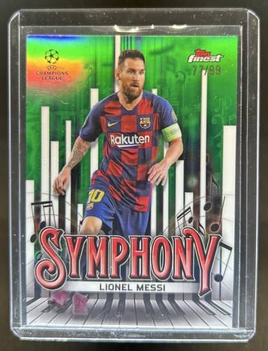 2024-25 Topps Finest UEFA Lionel Messi Symphony Green Refractor #/99 Barcelona