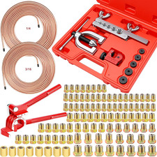 3/16 Inch+1/4 Inch Brake Line Flaring Tool Kit with 102Pcs Fittings