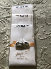 NEW Vintage Mens Handkerchiefs Monogram Inital E / ED 3 Pack REVERSIBLE HTF