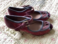 M & S FOOTGLOVE PURPLE BLUE HEEL SHOES UK 5 EUR 38