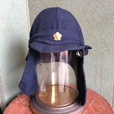 Listing image for Vintage Japanese Firefighter Helmet Antique Collectible Hat with Metal Fittings