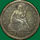 1854 Arrows Seated Liberty Quarter Extremely Fine XF Coin #37141