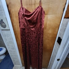 David's Bridal rust reddish-orange satin bridesmaid or formal dress Size 12