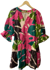 Velvet by Graham & Spencer Women's Tracy Printed Silk Cotton Voile Dress Size S