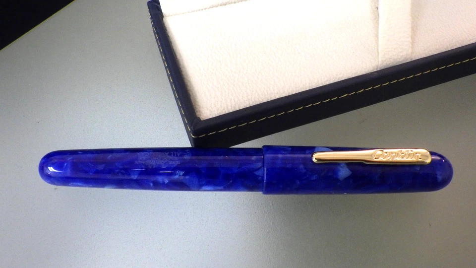 Pluma Estilográfica Conklin ALL AMERICAN con Iridio Alemania Nuevo en Caja AZUL LAPISLÁZULI Foto 4 de 4