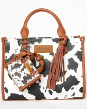 Wrangler X Boot Barn Cow Print Mini Handbag Charm - WGH-SHY03 BR